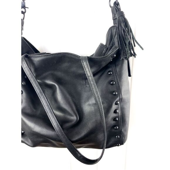 Loeffler Randall Black Studded Leather Crossbody Bag - Picture 1 of 14